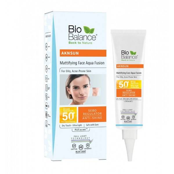 BIO BALANCE AKNSUN MATTIFYING AQUA FUSION DRY TOUCH 50+SPF 40ML