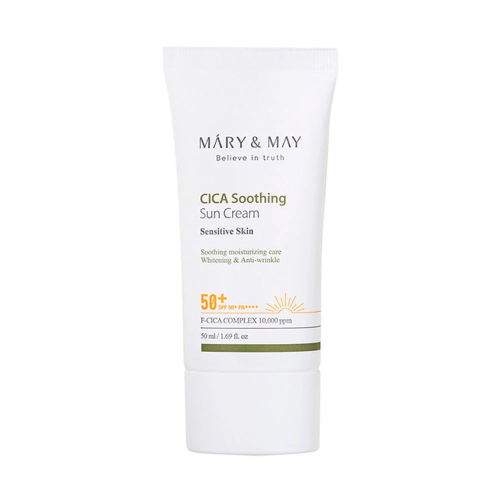 Mary & May, CICA Soothing Sun Cream, Sensitive Skin, SPF 50+ PA++++