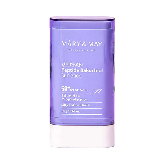 Mary & May, Vegan Peptide Bakuchiol Sun Stick, SPF 50+ PA++++, 0.63 oz (18 g)